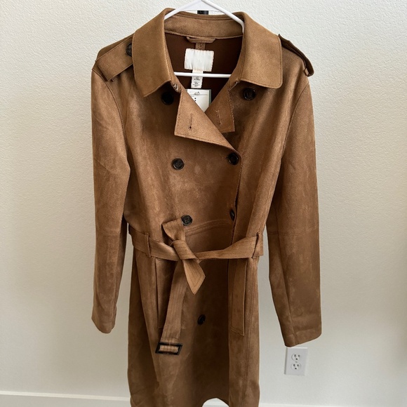 H&M Faux Suede Trench Size M - Picture 1 of 6